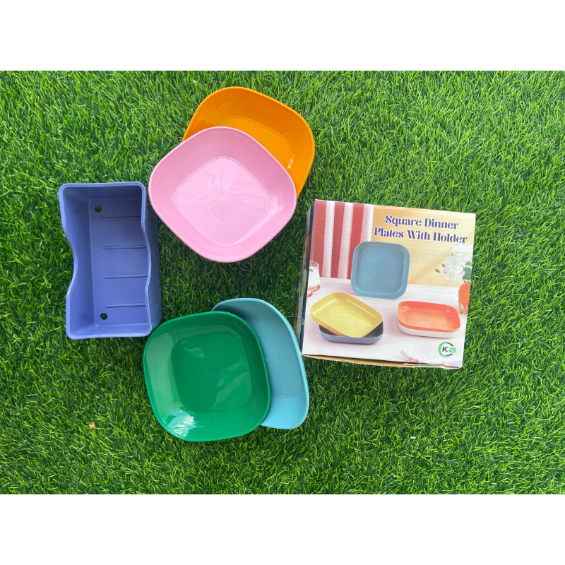Square Dinner Plates With Holder