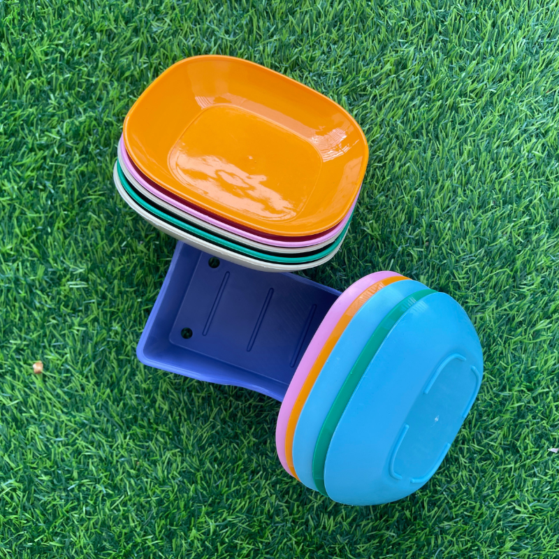 Square Dinner Plates With Holder