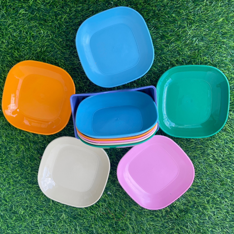 Square Dinner Plates With Holder